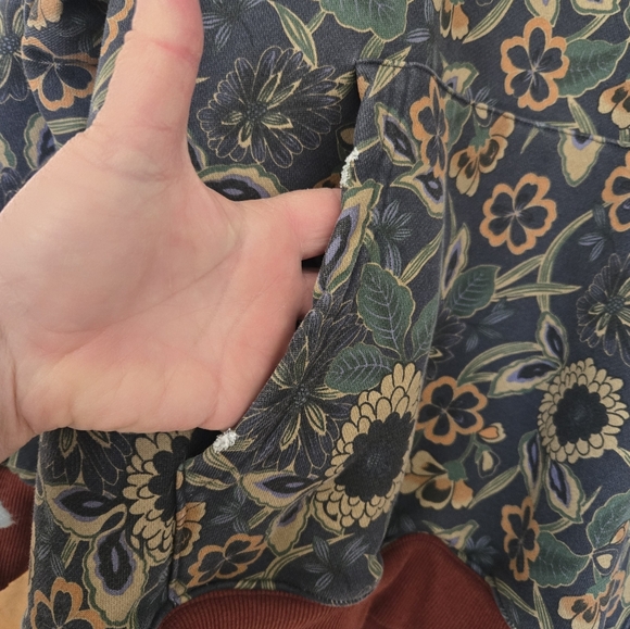 Natural Life Navy and Gold Floral Hoodie S/M - Picture 5 of 7